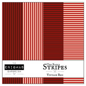 Stripe A4 Paper - Vintage Red
