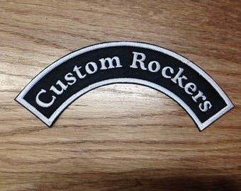 Custom Rocker Biker Patches - Black Base