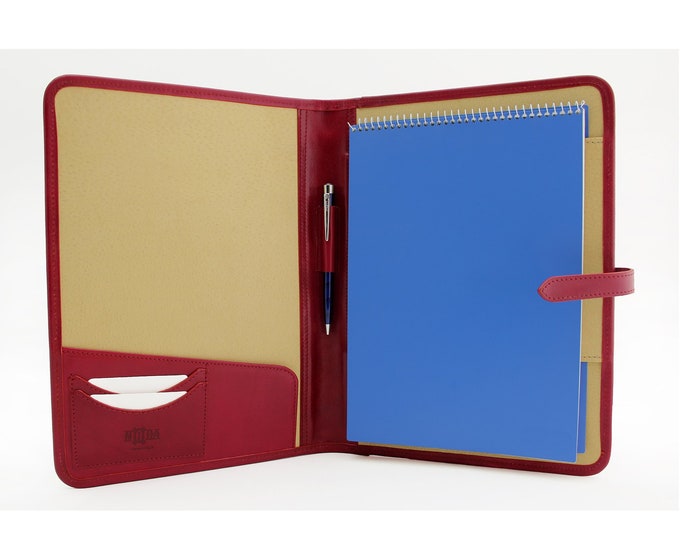 Leather portfolio, Notepad holder, Notebook Covers, Leather Notebook Cover, Leather Folder,Leather Journal, Leather organizer red
