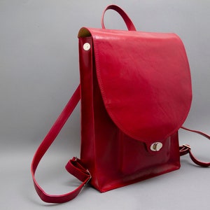 Leather backpack,Backpack bag, Red leather backpack, leather back pack
