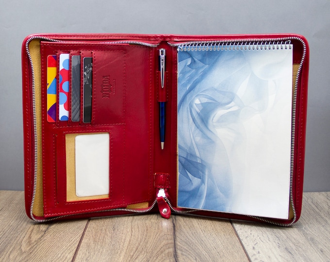 Personalised Leather Journal A5, Notebook Traveler's Journal, Leather portfolio a5, Business folio a5, Professional notepad case