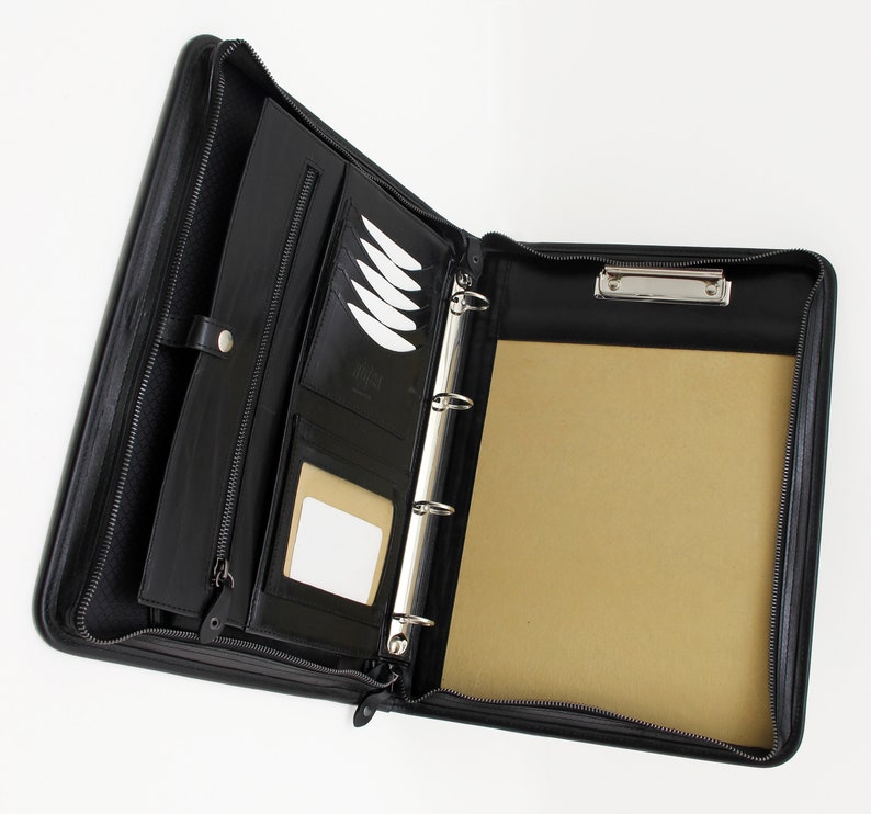 Executive Leather Padfolio Business Portfolio with Zipper Etsy
