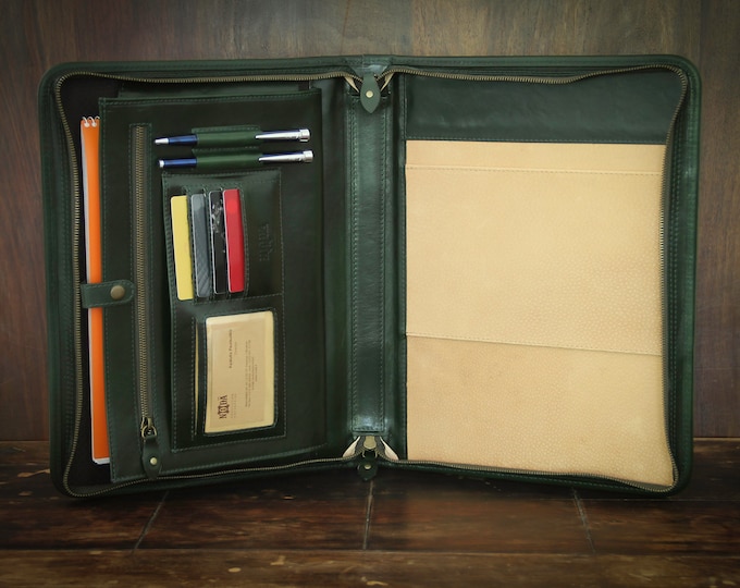 Leather Organizer A4, Leather Document Folder, Leather Portfolio A4, Document holder, Tablet Case, Leather Folder, Document Bag