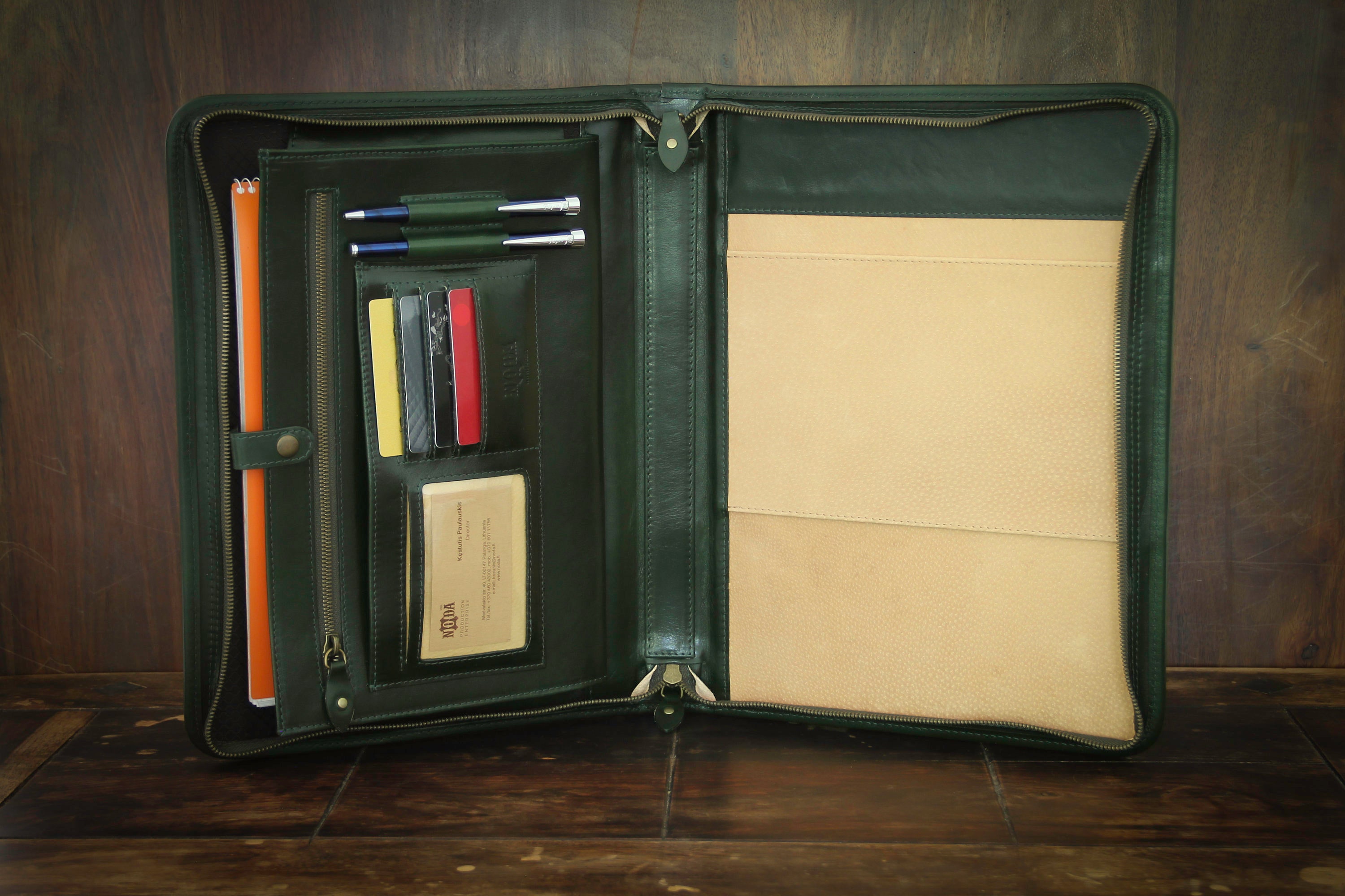 Leather Organizer A4, Leather Document Folder, Leather Portfolio