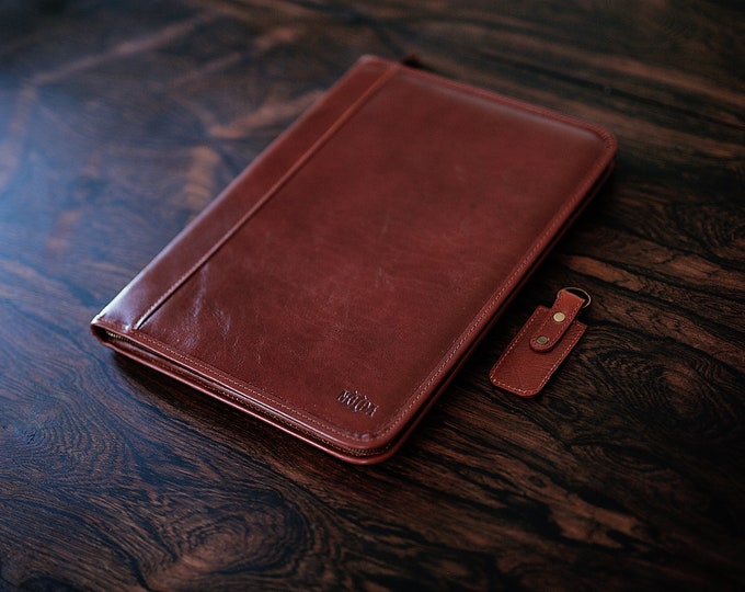 leather folio a4 with calculator, leather folder a4/ document holder