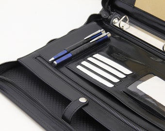 Noda Faux Pu Leather Business Padfolio Presentation W Zipped Folder A4 Folder 2 Ring Binder - View #4