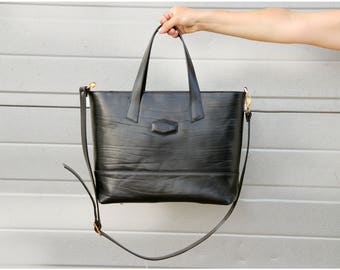Diseñador hecho a mano italiano cuero genuino bolso de mujer bolso de mano / bolso de hombro negro