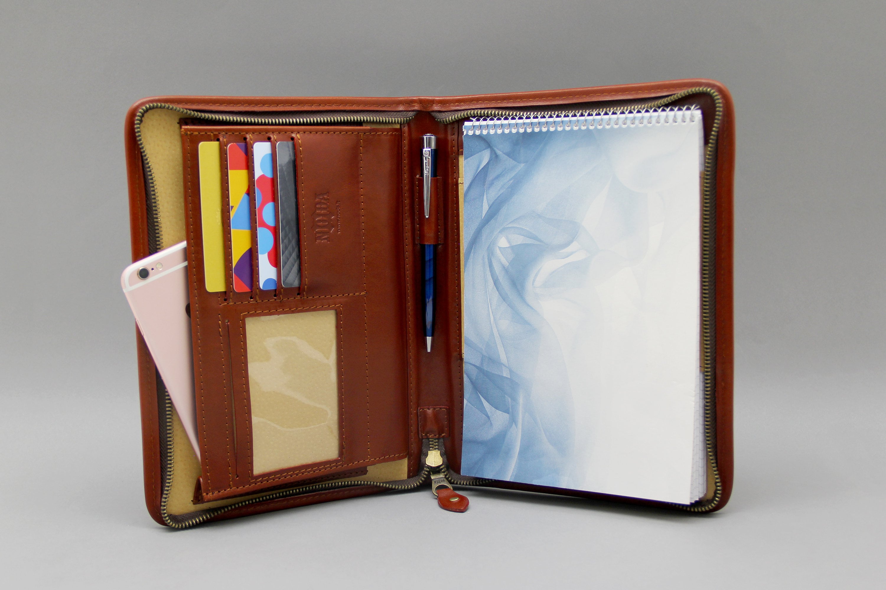 Leather padfolio a5, leather portfolio a5, Leather organizer a5, Half ...