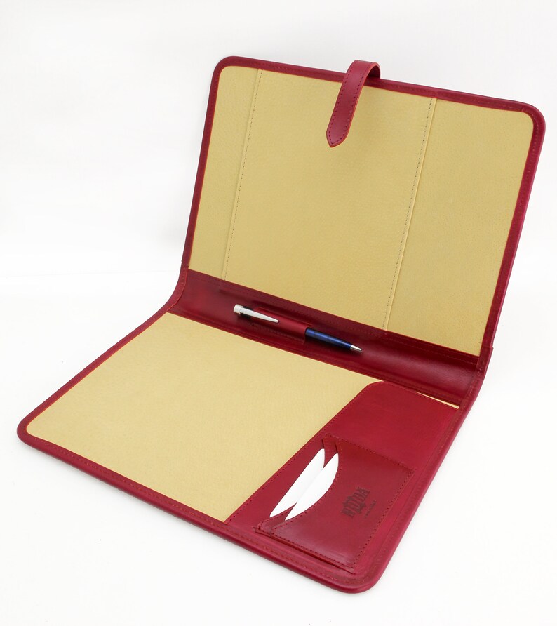 Leather Portfolio Notepad Holder Notebook Covers Leather Etsy
