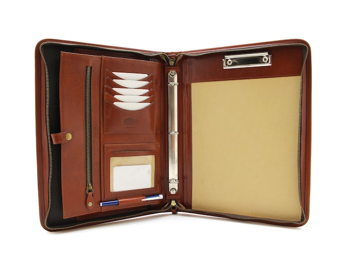 Leather Organizer, Leather Document Folder, Leather Portfolio, Document holder, Tablet Case, Leather Folder, Document Bag, 3 ring binder