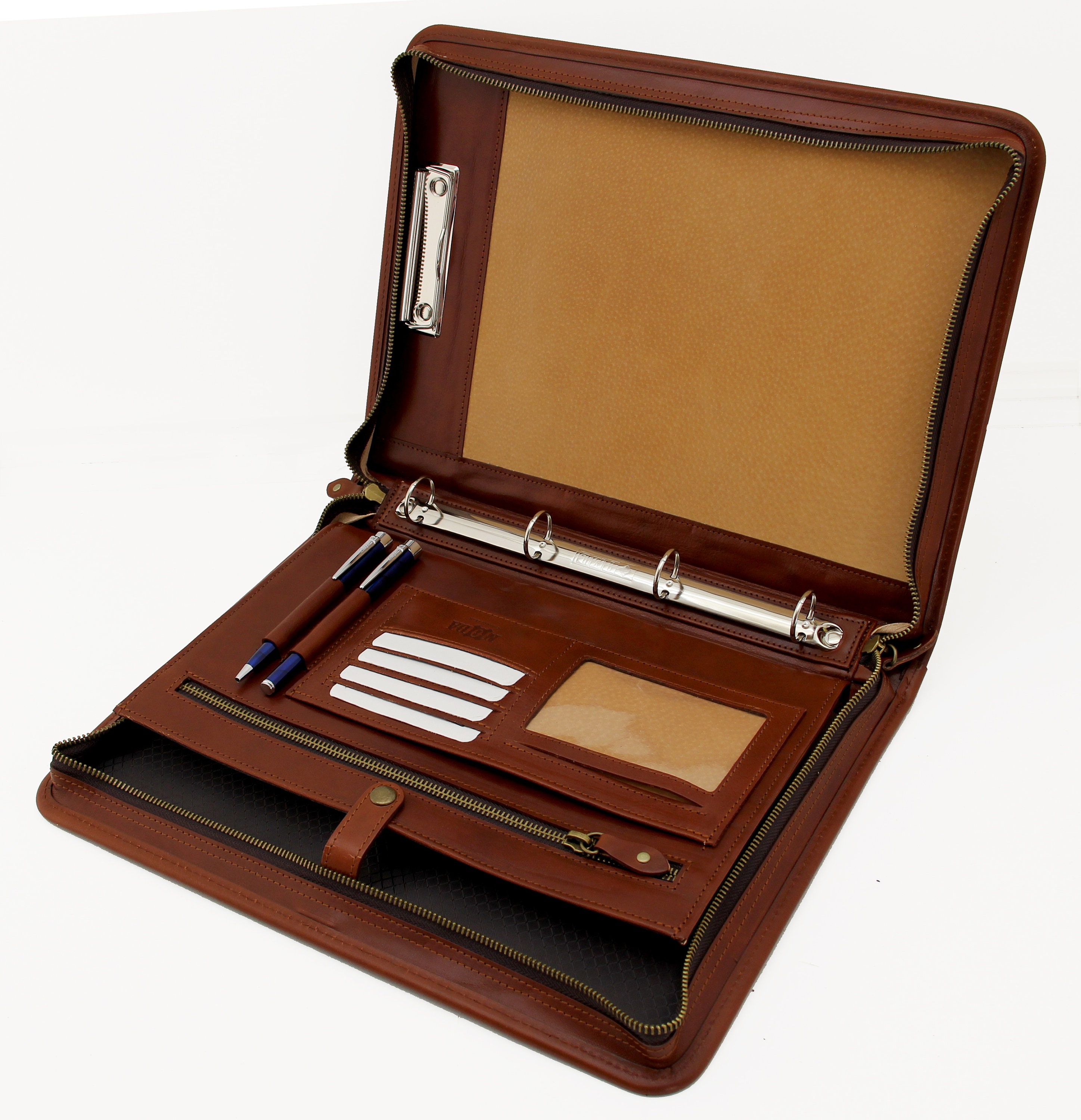 Italian Leather Ring binder, Leather conference folder, A4 folio