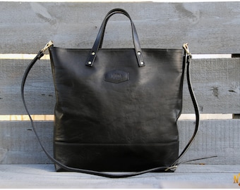 Bolso de mano o de hombro para mujer de piel auténtica italiana hecho a mano por un diseñador, color negro