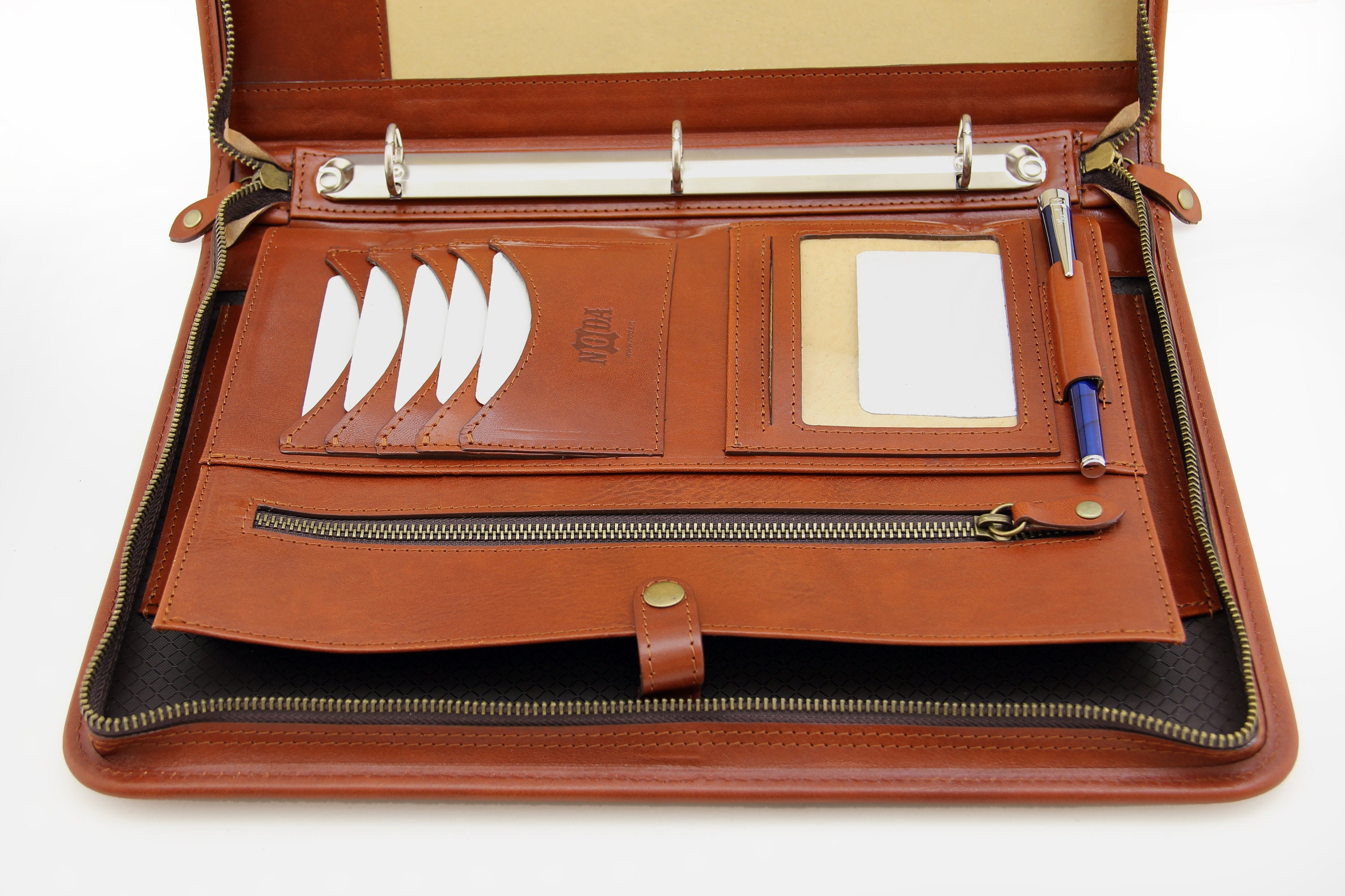 Leather organizer leather document folder leather portfolio document