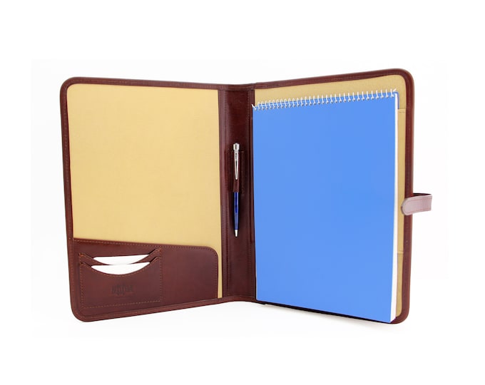 Leather  portfolio, Padfolio Women Brown,Executive Case A4, Business notepad holder, Leather Professional folder, Notebook cover