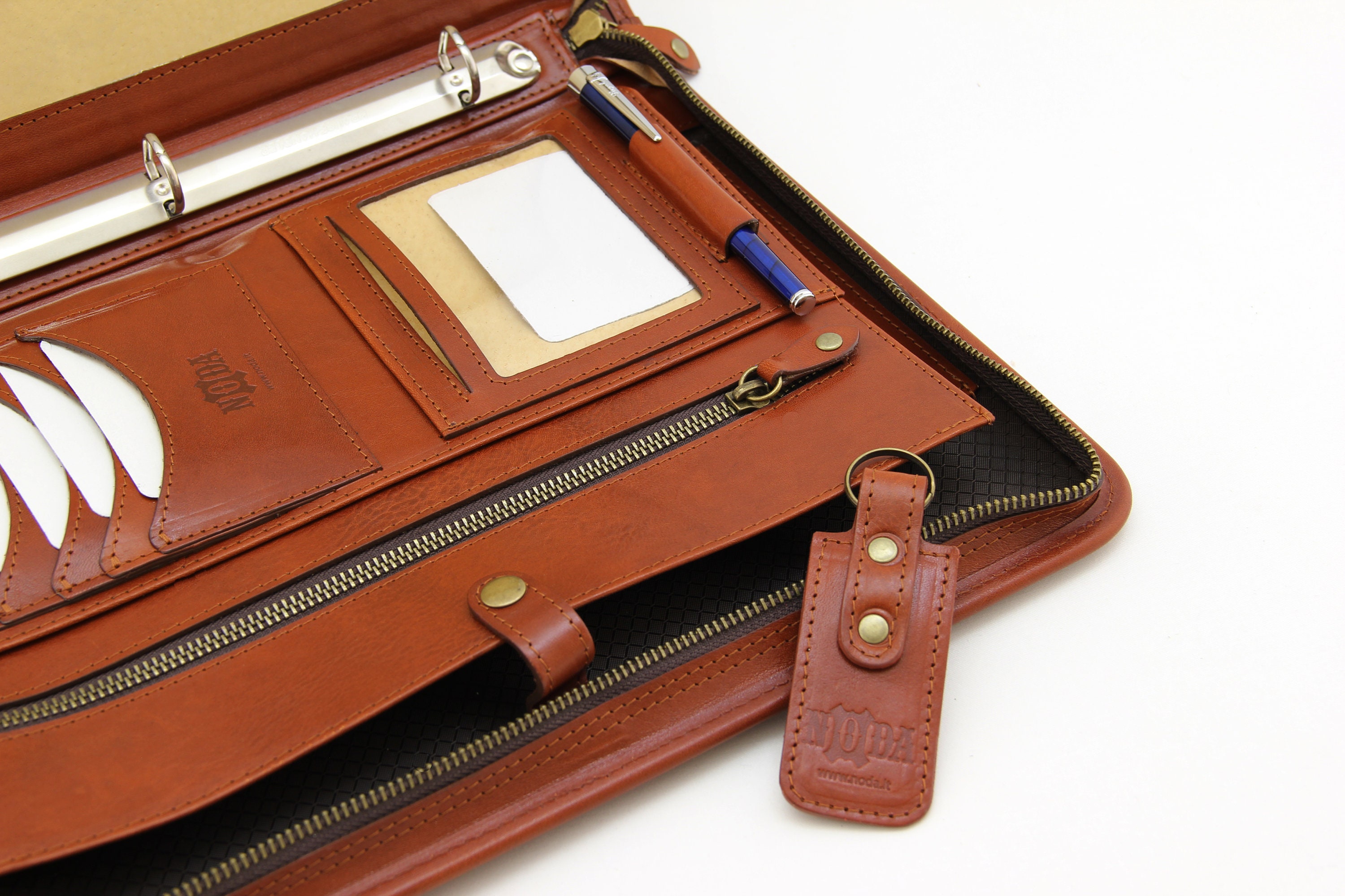 Brown Leather Portfolio  Personalized A4 Document Holder for