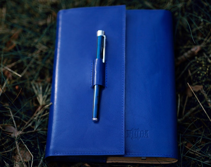 Leather journal cover/ A5 Leather Notebook Cover / personalised planner cover