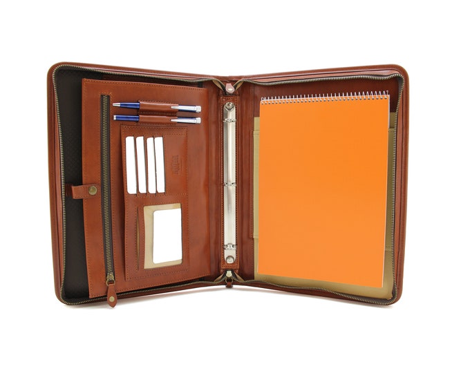 Executive Office Solutions Professional Business Padfolio Portfolio Briefcase Style Organizer Folder with Handles Notepad and 3 Ring Binder