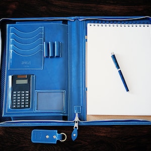 Portafolio de cuero personalizado, portadocumentos A4, organizador para hombre de 8,5 x 11 pulgadas, bolso de cuero para computadora portátil, regalo para él