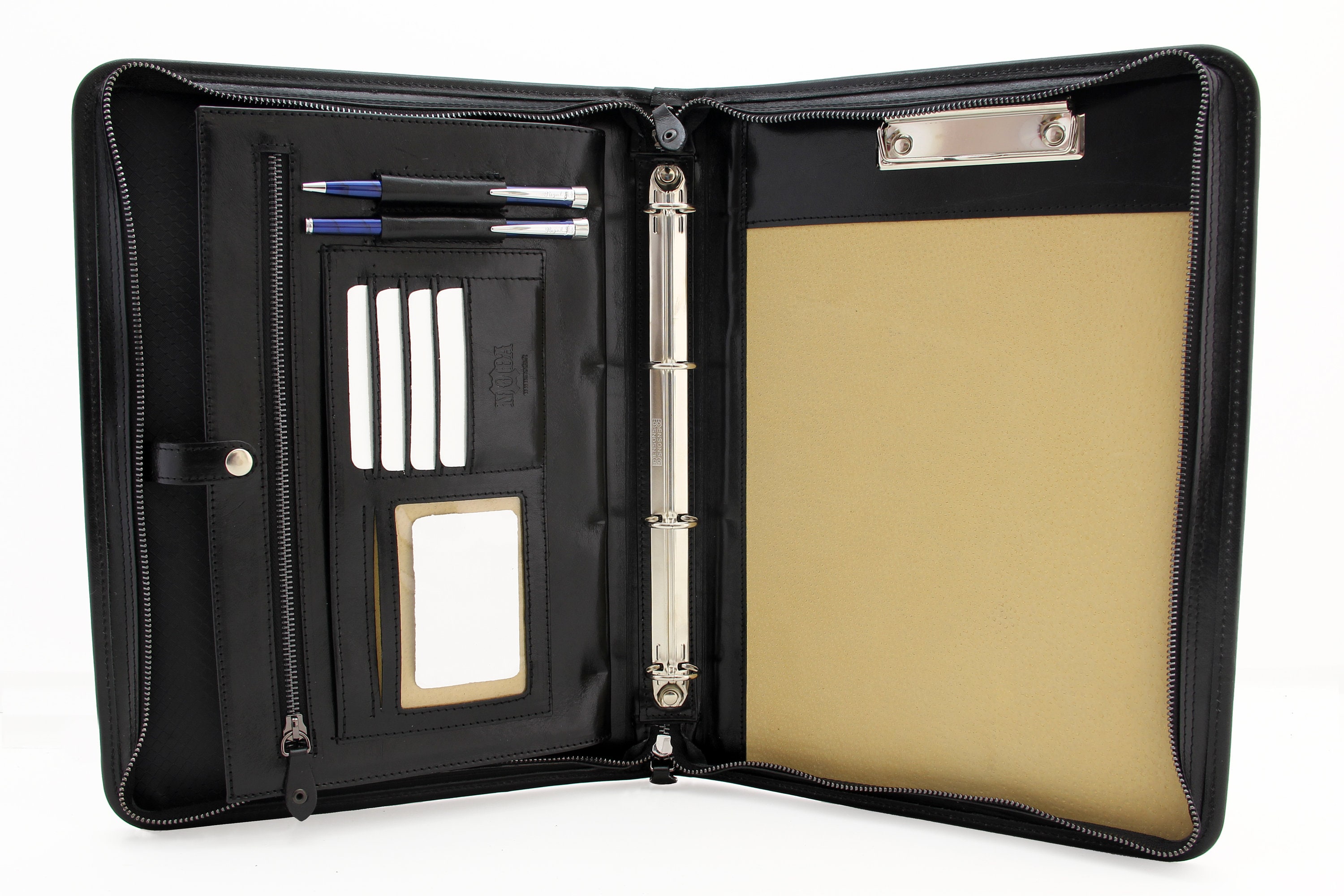 Conference Folder A4,Italian Leather Folder, 4 Ring Binder A4,Clipboard