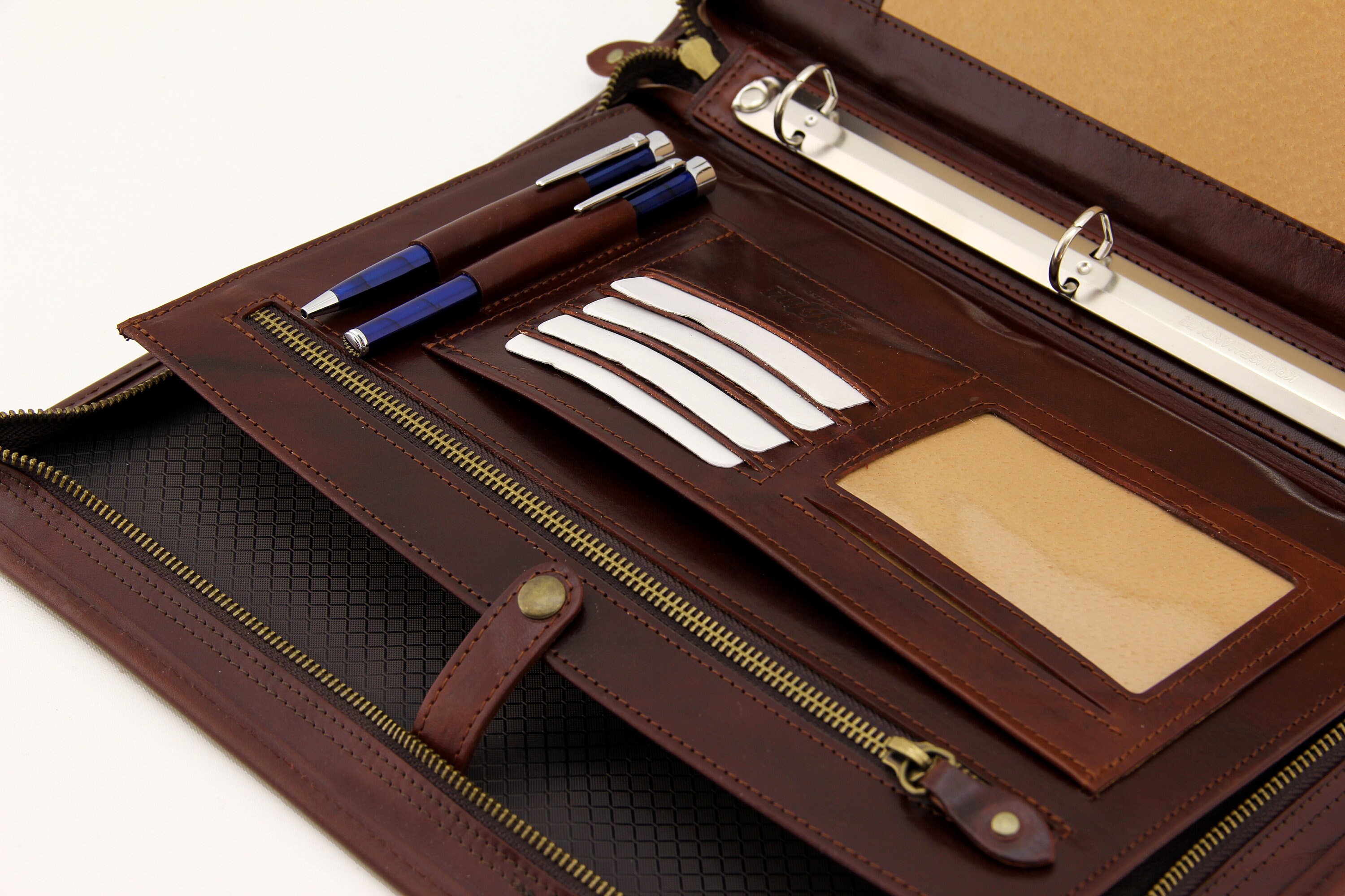 Italian Leather Custom Portfolio, 3 Ring binder, Padfolio Clipboard