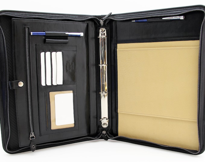 Leather padfolio a4, leather portfolio a4, peronalised organizer a4, Leather planner, zipper notebook holder, leather folio a4