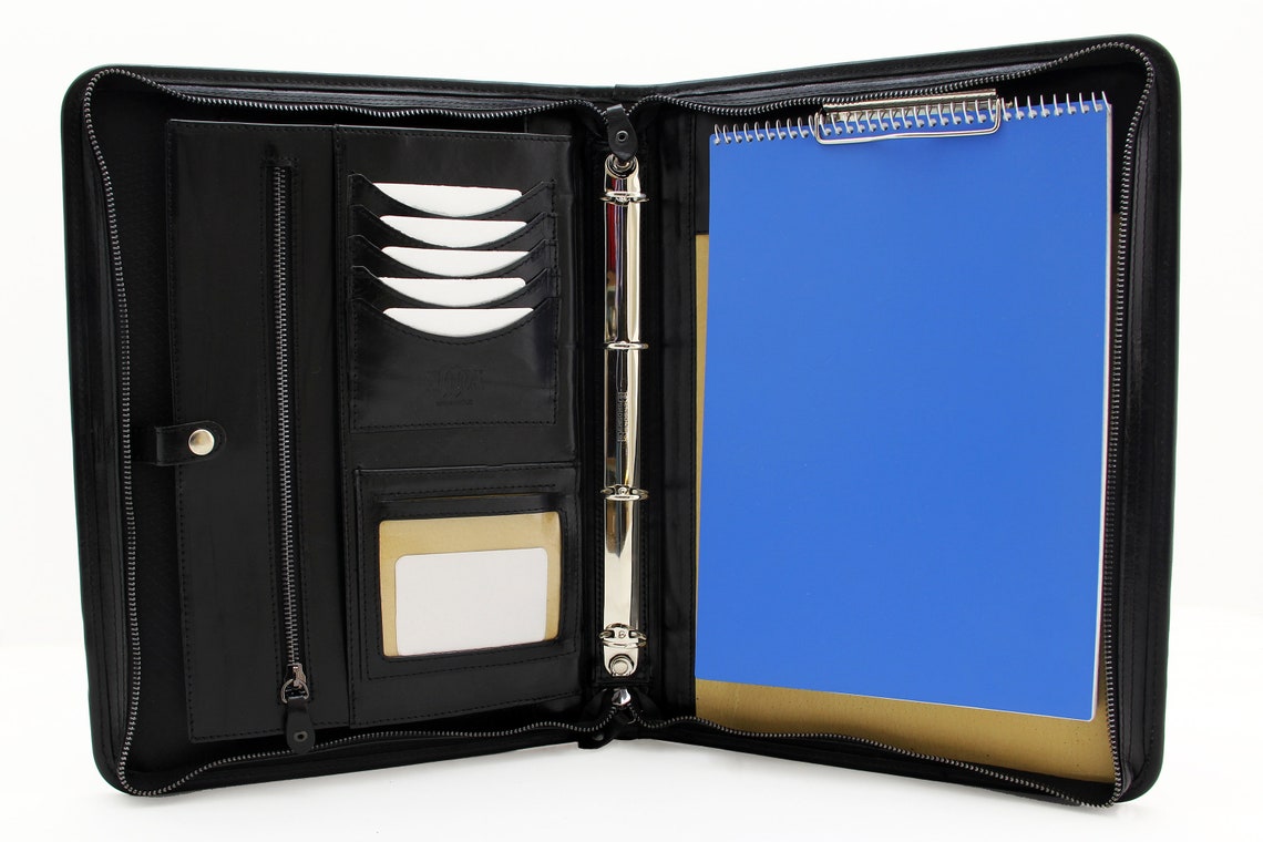 Personalized Leather Portfolio 3 Ring Binder Portfolio Etsy