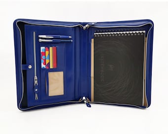 Leather notepad folio, Executive organizer, iPad folder, Business portfolio, MacBook pro case, Leather portfolio , Laptop bag