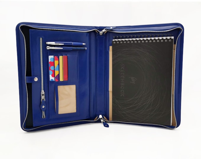 Leather notepad folio, Executive organizer, iPad folder, Business portfolio, MacBook pro case, Leather portfolio , Laptop bag