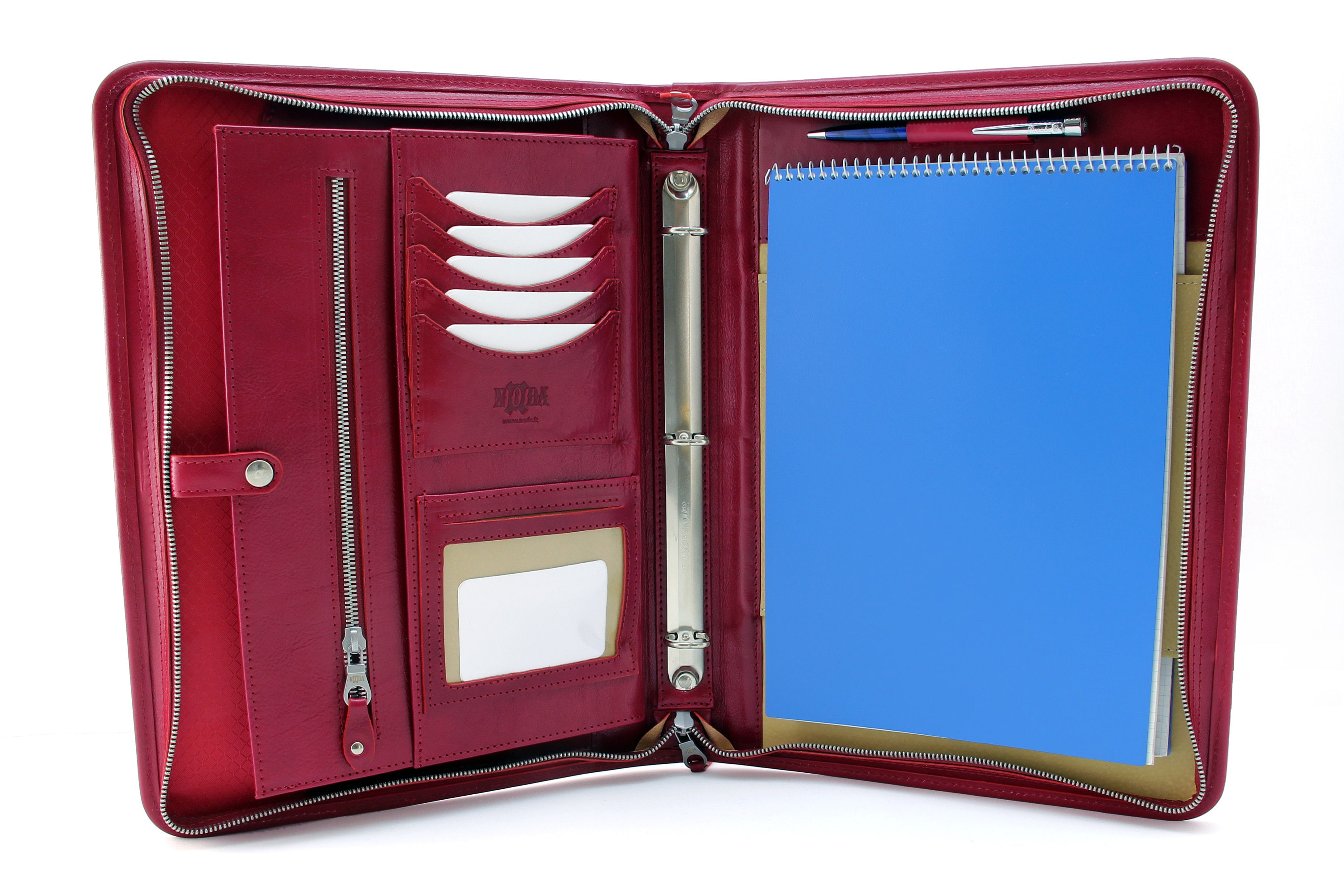 Leather Portfolio A4, Professional Business Padfolio, Leather 3 ring