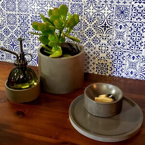 Concrete Pot, Mister and Tray Gift Set