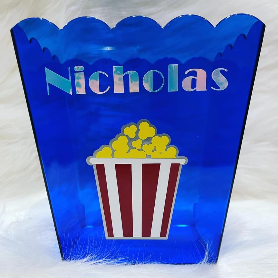 Personalized Kids Popcorn Bucket Etsy