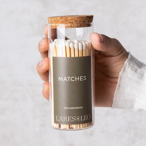 Premium Safety Matches, Decorative Matches, Jar of Matches with Striker Pad