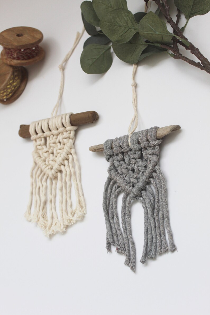 Mini Macrame Wall Hanging Rear View Mirror Charm Macrame Etsy