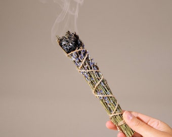 Dried Lavender Bundle, Smoke Cleansing Stick, Smudge Stick Alternative, Lavender Stick