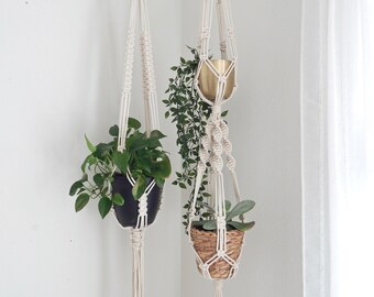 Long Macrame Plant Hanger, Vertical Planter, Hanging Plant Stand, Large Planter