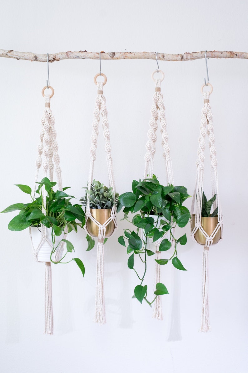 Macrame Plant Hanger Macrame Hanging Basket Mom Gift Indoor - Etsy