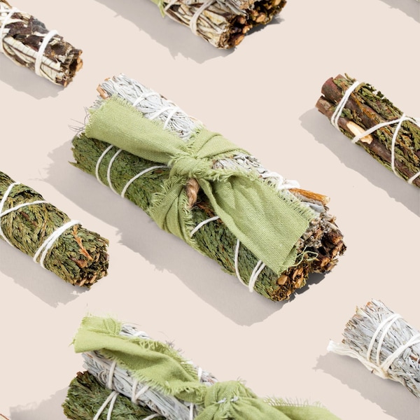 Mini Smudge Sticks, Pack of 3, Blue Sage, Cedar, and Yerba Santa