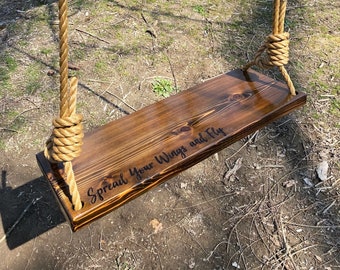 Spread Your Wings and Fly Adult Swing | Adult Wood Swing | Outdoor Wooden Swing | Natural Swing | Large Wood Swing | Large Swing Chair