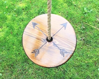 Crossed Arrows Round Swing | Disc Swing for Kids | Round Rope Swing | Circle Swing | Outdoor Toddler Swing | Outdoor Kids Swings
