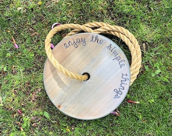 Enjoy the Simple Things Round Swing | Disc Swing for Kids | Round Rope Swing | Circle Swing | Outdoor Toddler Swing | Outdoor Kids Swings