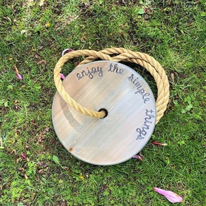 Enjoy the Simple Things Round Swing | Disc Swing for Kids | Round Rope Swing | Circle Swing | Outdoor Toddler Swing | Outdoor Kids Swings