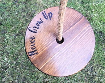 Never Grow Up Round Swing | Disc Swing for Kids | Round Rope Swing | Circle Swing | Outdoor Toddler Swing | Outdoor Kids Swings