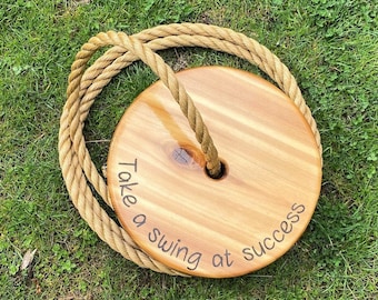 Take a Swing at Success Round Swing | Disc Swing for Kids | Round Rope Swing | Circle Swing | Outdoor Toddler Swing | Outdoor Kids Swings