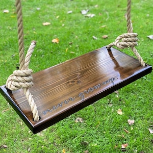 Medium Size Never Grow Up Adult Swing | Adult Wood Swing | Outdoor Wooden Swing | Natural Swing | Large Wood Swing | Large Swing Chair