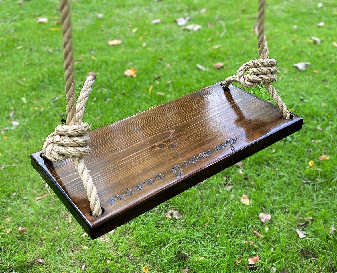 Medium Size Never Grow up Adult Swing Adult Wood Swing Etsy