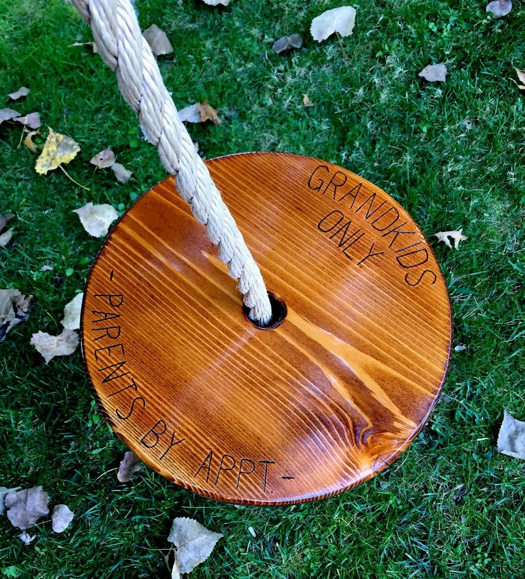 Grandkids Only Round Swing Disc Swing for Kids Round Rope Swing Circle