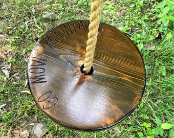 Go Move Mountains Round Swing | Disc Swing for Kids | Round Rope Swing | Circle Swing | Outdoor Toddler Swing | Outdoor Kids Swings