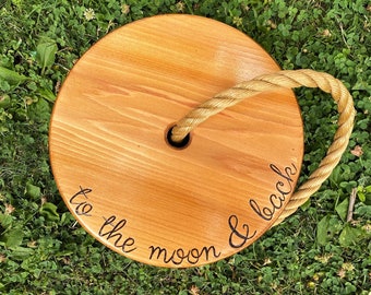 To the Moon and Back Round Swing | Disc Swing for Kids | Round Rope Swing | Circle Swing | Outdoor Toddler Swing | Outdoor Kids Swings