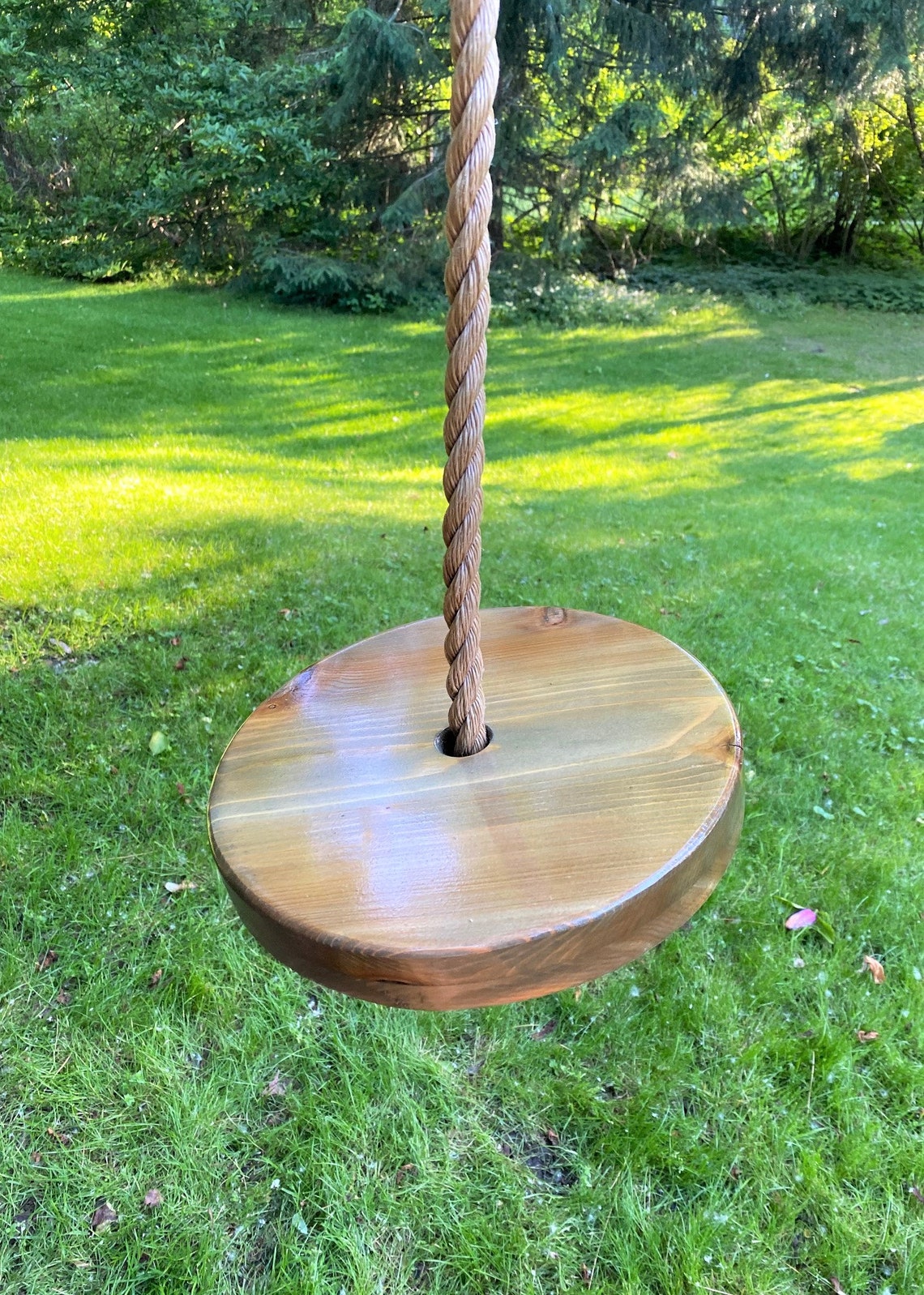 Gray Wood Round Swing Disc Swing for Kids Round Rope Swing Etsy