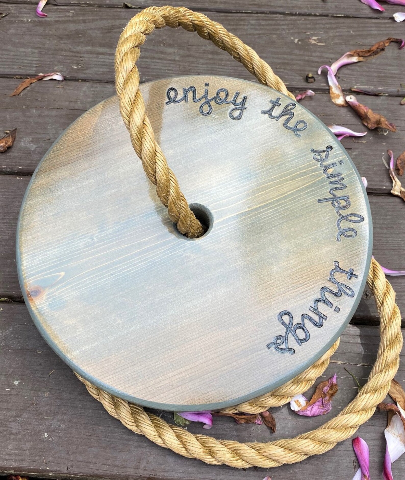 Profitez de la simple chose ronde Wood Rope Swing Balançoire Etsy